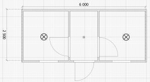 Будівельна побутівка 6x2.5